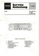 GRUNDIG Verstärker V 1000 Service Manual