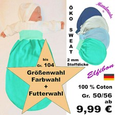 ELFIBON ÖKO Sweat Pucksack BW Schlafsack Baby Fußsack Swaddle Sommer - Winter