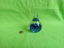 Briefbeschwerer Paperweight Murano Glas Pinguin blau transparent 10,5 cm