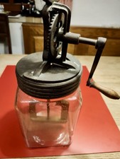 Antikes, grosses und sauberes Butterglas-/ Butterschleuder.