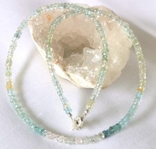 Beryll Kette unbehandelt - Aquamarin - Heliodor - 50 ct.- 45 cm - Karat