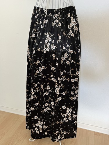 Rock samt blumen schwarz lang - rock,