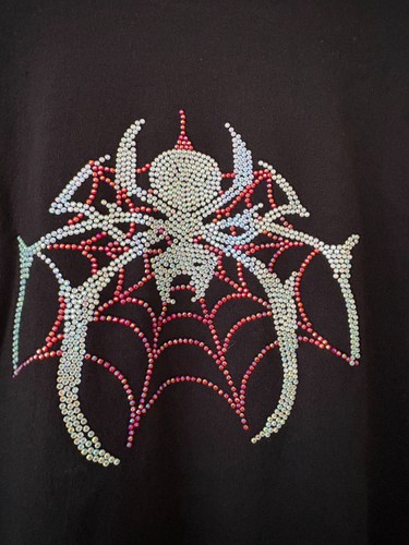 Shirt schwarz spinne glitzer - t-shirt,