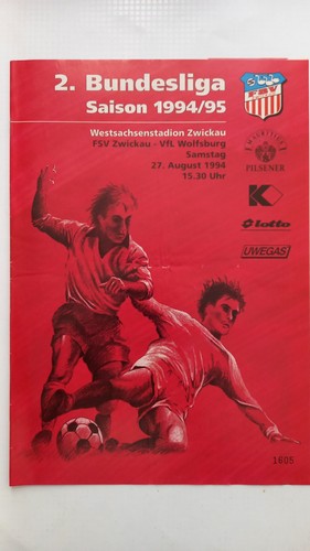 Stadionheft fsv zwickau - stadionheft, 94/95