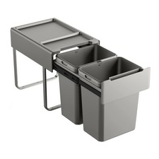 B-Ware SVITA EM2x20 Einbaumülleimer 40L (2x20L) 2 Fächer Deckel Mülltrennsystem