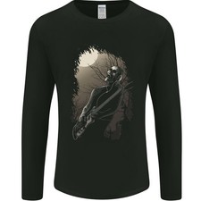 Mitternachts Rock N Roll Musik Skull Gitarre Herren Langarm T-Shirt