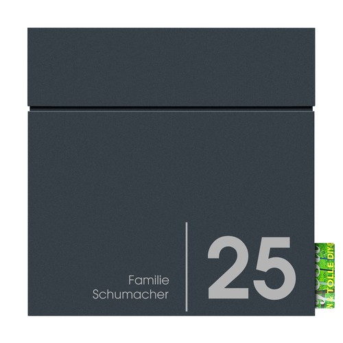 Briefkasten mit zeitungsfach - briefkasten,