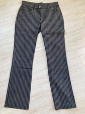 Jeans ALBA MODA Gr. 40 grau hellgrau gestreift gerades Bein  Neu mit Etikett