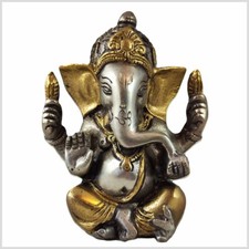 Ganesha Statue Messing 11,5cm 760g Glücksgott Shiva Krishna Hinduismus Gott SF