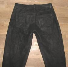 ENJOY Herren- LEDERJEANS / Lederhose in schwarz aus Rind- Nubuk  W34 / L35