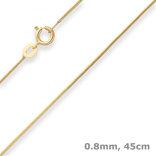 8mm schlangenkette goldkette - 0,8mm,