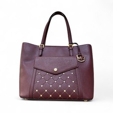 Michael Kors Jet Set Travel Large Leather Tote Shopper Burgunder Bordeaux