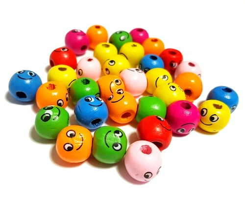Smiley gesicht holzperlen - smiley-gesicht,