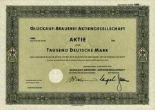 Glückauf Brauerei 1953 Gelsenkirchen Duisburg Lippstadt Haspe Altenvörde 1000 DM
