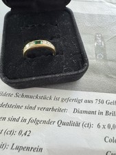 Smaragd Brillant Ring 750 Gold Lupenrein Zertifikat
