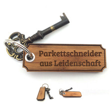 Anhänger Parkettschneider - Geschenk Ausbildung Holzschlüssel Schenken Gravur
