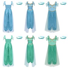 Damen Kostüm Arabische Prinzessin Glitzer Overall Araber Orient Märchen Cosplay