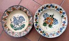 VINTAGE 2 uralte bäuerlich bemalte Wand - Suppenteller