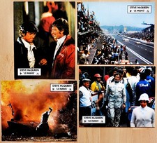 4 orig. Kino /Cinema Aushangfotos "Le Mans" Steve McQueen Gulf Porsche 917 No 20