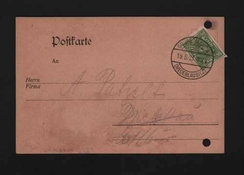 Grube marge postkarte - postkarte, 1923