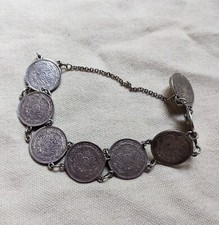 Münzschmuck Armband Deutsches Reich Deutsche Mark Silber 1906 Münzen