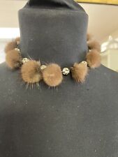 Rosa Templin  Nerz Kette Braun mit Swarowskis