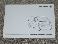 Bedienungsanleitung Opel Vivaro, Ausgabe 02/2001 (neu) #bavi0201