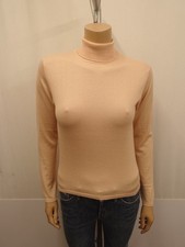 MARIA DI RIPABIANCA Rollkragen Pullover Gr. 40 I46 USA12 Seide Kaschmir Apricot