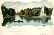 DRESDEN Elbe Grosser Garten Partie am Carolasee Jugendstil-Typografie