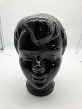 Glaskopf Junge Schwarz Huthalter Kopfhörer Halter Vintage Glas Kopf Perücke