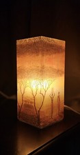 Orange afrikanische mattierte Glas Tischlampe ohne Sockel Handarbeit Geschenk Decoupage Dez