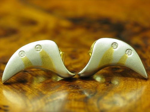 950 platin ohrstecker mit - mit, 18kt