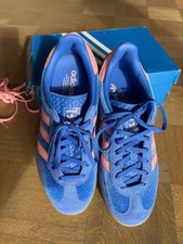 adidas GAZELLE indoor Sneaker blau Wildleder semi blue gum pink rosa NEU 40 8 6,