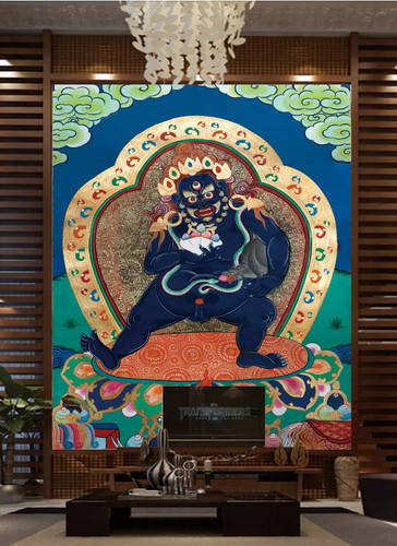 Blauer buddha au933 tapete - blauer,
