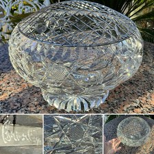 RIESIGE C1932 Brierley Stevens & Williams ROSENSCHALE CONSTELLATION geschliffenes Glas 10" 5KG
