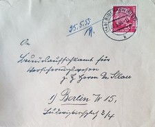 BIBERACH (RISS): Briefumschlag, postgelaufen u. gestempelt 23.5.1956