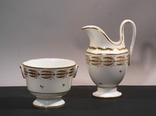 vo2/2  Carl Tielsch Altwasser  Biedermeier Zuckerschale Milchgießer  19. Jh.