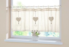 Gardine Fenstervorhang Scheibengardine Bistrogardine creme 140 x 45 cm Landhaus