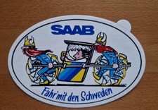 RETRO Aufkleber - Saab - Fahr mit den Schweden - Unbenutzt