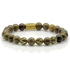 Yellow Flower Stone Armband Bracelet Perlenarmband 925 St. Silber Kugel 18k Gold