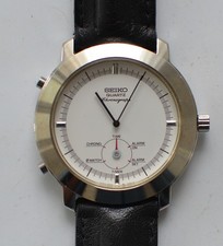 Seiko Quartz Chronograph 8M25-7030 Herren Uhr Alarm Timer Japan Top Zustand