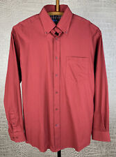 SACHS Herren M 39-40 Hemd Twill Shirt rot ziegelrot langarm 100% Baumwolle 6B7