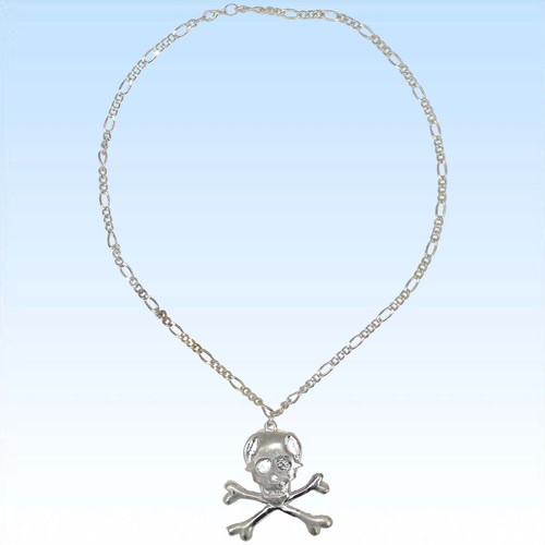 Totenkopf kette 64cm metall - kette,