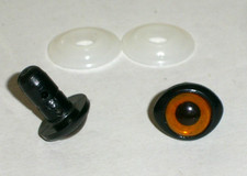Hundeaugen Kunststoffaugen ocker gelb Rand  Ecke 12 mm Sicherheitsaugen Augen 13