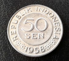 Münze 50 Sen Indonesien 1958