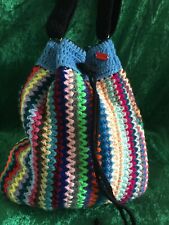 Beuteltasche bunt aus Bravowolle 100 % Polyacryl