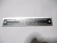 DDR VEB Typenschild Ernst