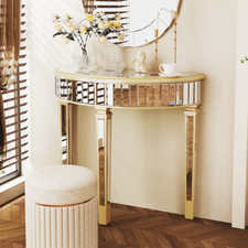 Konsolentisch Luxus Hochglanz Schminktisch Glamour Beistelltisch Flurtisch Glas