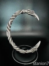 Rabe Wikinger Edelstahl Armreif Schmuck Krieger Vogel Tier Armband Biker A135