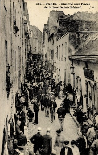 Paris flohmarkt rue - ak,